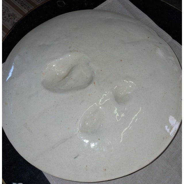 Large Ceramic Wall Platter with Relief Decoration, 1950s For Sale - Image 3 of 7