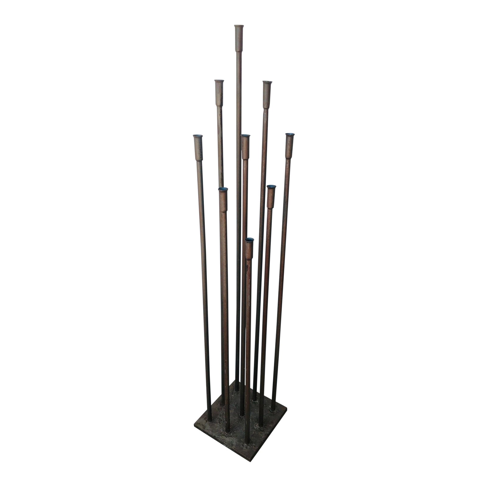 Modernist Bertoia Style Iron Floor Candle Holder 9 Rods Chairish
