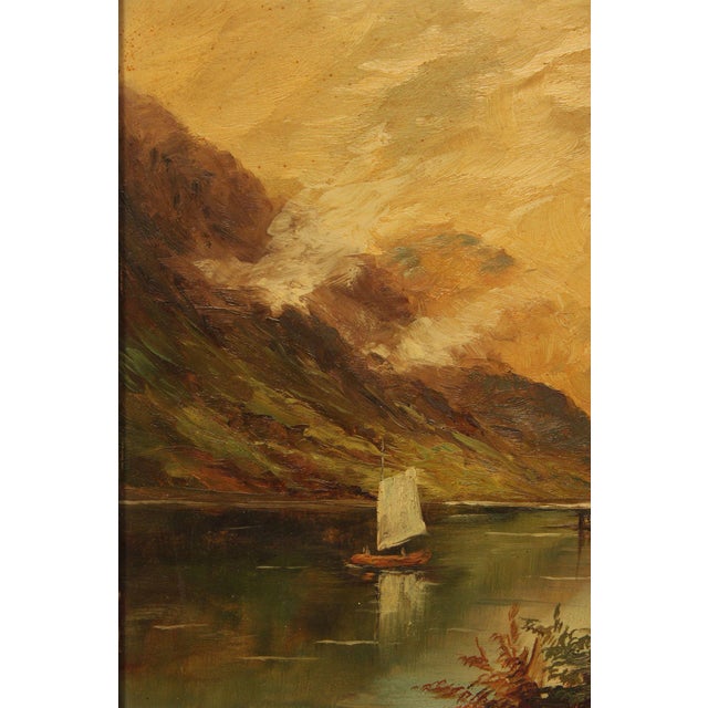 Mountain Landscape Oil Painting, Signed For Sale - Image 10 of 12