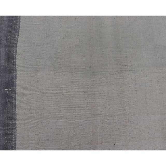 Vintage Turkish Kilim Rug With White Field and Light Lavender Border For Sale In Atlanta - Image 6 of 12