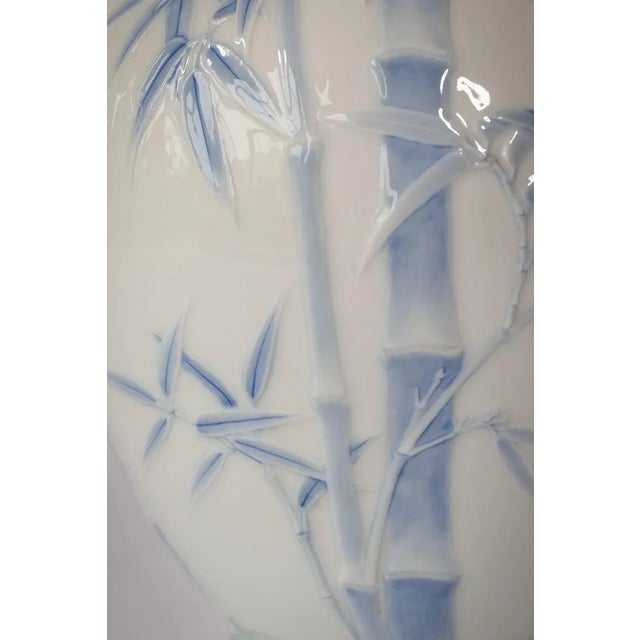 Vintage Japanese Blue Porcelain Vase For Sale - Image 3 of 11