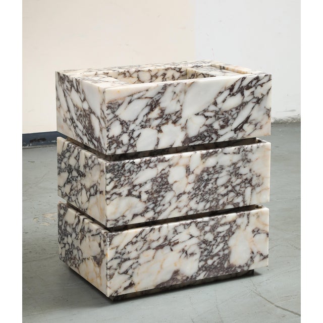 Calacatta Viola Marble Vanity With Drawers & Integrated Sink For Sale - Image 9 of 15