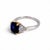 Vintage 18k Gold Trilogy Ring — 3.55ct Unheated Vivid Blue Madagascar Sapphire, Size 7 For Sale - Image 4 of 6