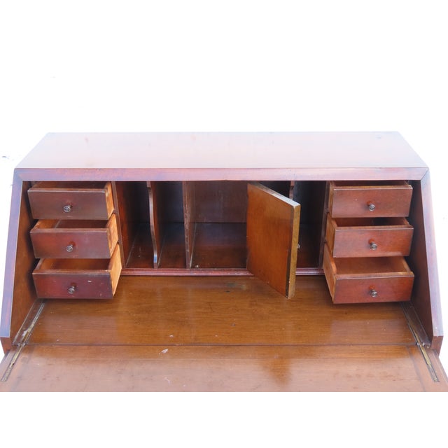 Brown Early 1900s Art Deco Secretary Desk 6678 For Sale - Image 8 of 18