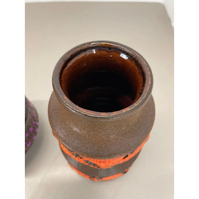 WGP Pink Orange Ceramic Fat Lava Vases from Scheurich, Germany, 1970s, Set of 2 For Sale - Image 16 of 18