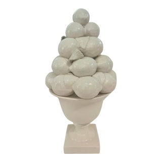 Vintage Blanc De Chine Ceramic Lemon Topiary Made in Portugal - Great For Sale