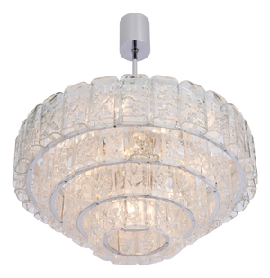 Large Ice Glass Tubes Chandelier by Doria, Germany, 1960s