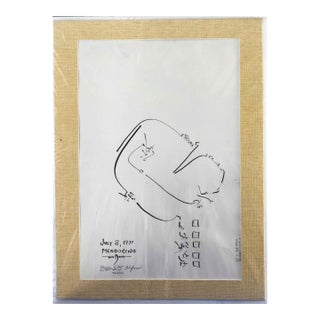 Original Abstract Ink Drawing, Dated 1971, Mendocino (Signed) For Sale