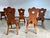 Antique hand crafted German tiger oak Arts and Crafts with mortise and tenon details, and heart cutouts. Carved appliqué...