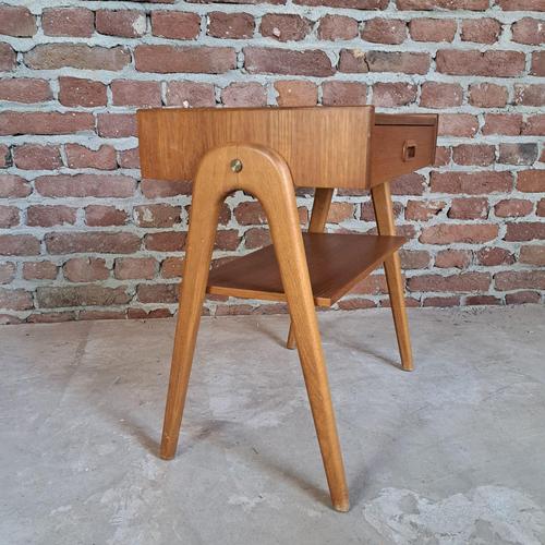 Mid-Century Modern Vintage Scandinavian Teak Bedside Table, 1960s For Sale - Image 3 of 4