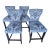 Modern Regal Blue & Ivory Damask Bohemian Lotus Flower Design Counter Stools Set of 4 For Sale