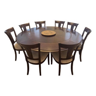 VIntage Grange 8 Setting With Leaflets Dinning Room Set For Sale