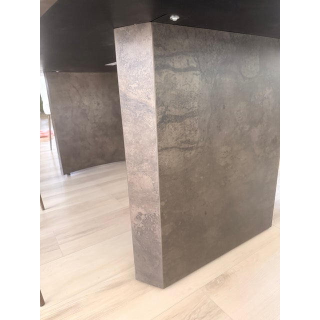 Chocolate Arhaus Dining Table With 4 Upholstered Chairs + Bench in Excellent Condition For Sale - Image 8 of 14