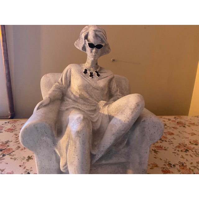 CContemporary Pop Art Ceramic Sculpture of Reclining Woman in Armchair – 28 cm A striking and wonderfully quirky ceramic...