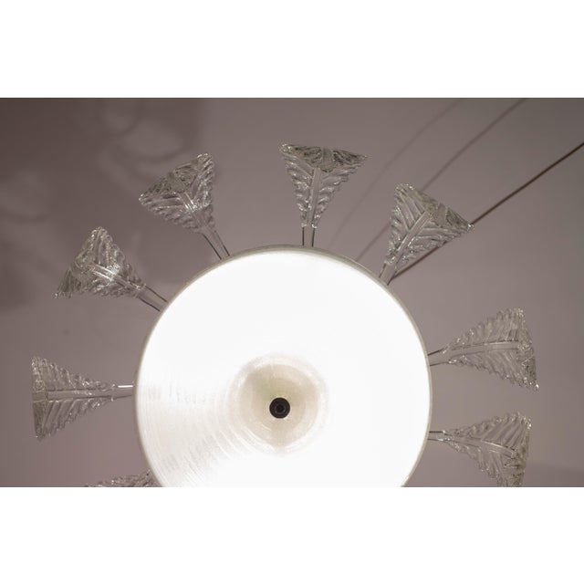 Transparent Art Decò Barovier & Toso Chandelier, Murano Glass, 1950s For Sale - Image 8 of 12