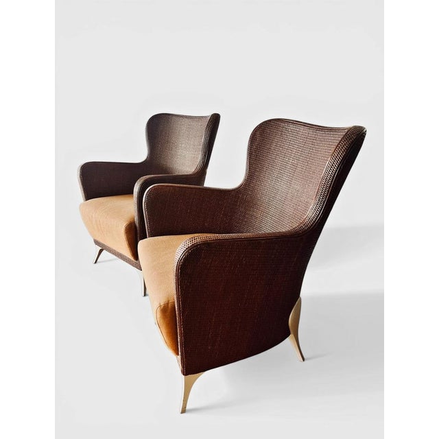 Vintage Rattan Chairs from BBB Bonacina, Italy, 1990s, Set of 2 For Sale - Image 4 of 11