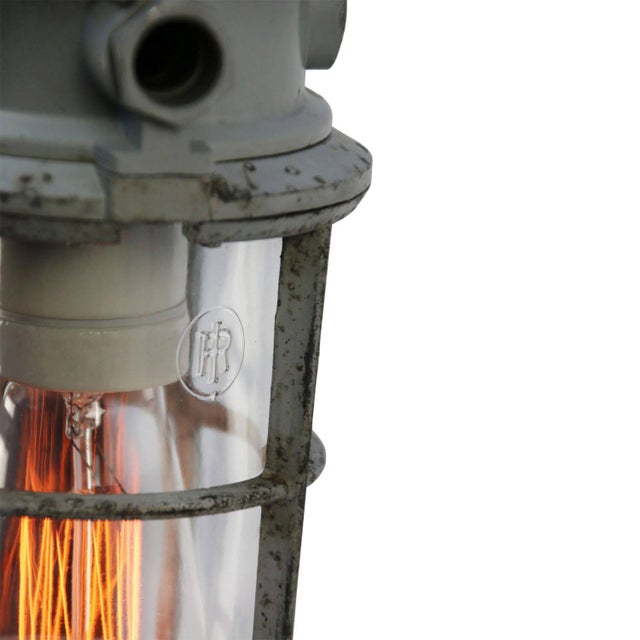 Industria rotterdam industrial cage light cast aluminium, clear glass e27 / e26 this piece has an attribution mark, i am...