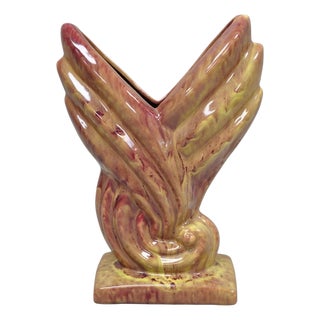 Mid 20th Century Modern Gonder Ceramic Pottery 810 Red Flambe Flame Sculptural Vase For Sale