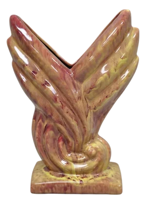 Mid 20th Century Modern Gonder Ceramic Pottery 810 Red Flambe Flame Sculptural Vase