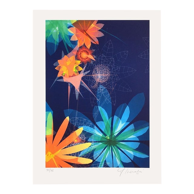 2007 Miguel Chevalier Sur-Nature Bleue Signed Lithograph | Chairish