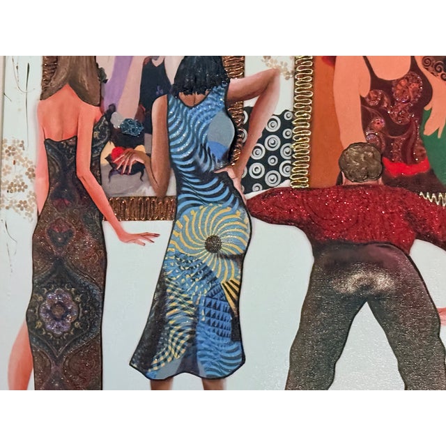 Contemporary Glynn Marcus “Spectators at the Tarkay Exhibit” Giclee on Canvas With Hand Embellishment and Bas Relief Signed and Numbered For Sale - Image 11 of 13