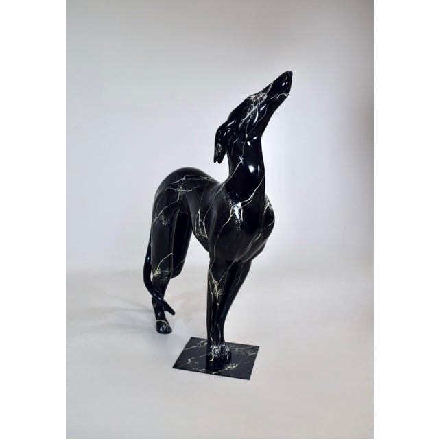Mid-Century Modern Art Deco Style Life Sized "Pat the Dog" Greyhound Figural Statue For Sale - Image 3 of 13