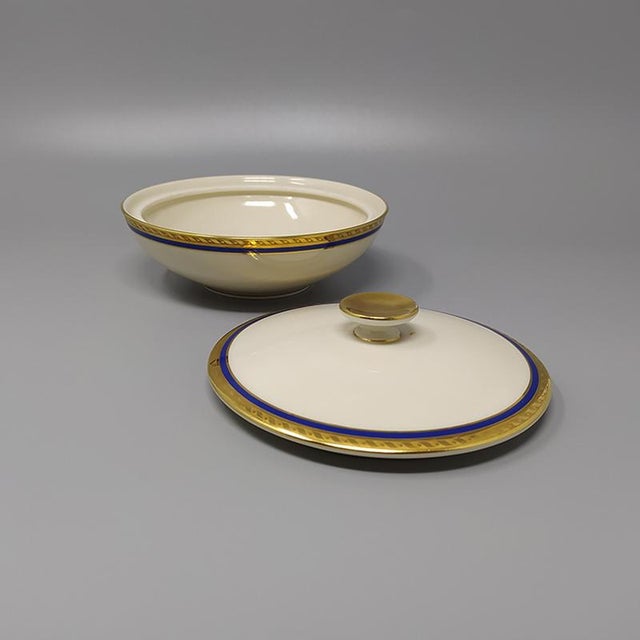 German White, Blue and Gold Porcelain Tea Set/Coffee Set, 1950s, Set of 11 For Sale - Image 9 of 12