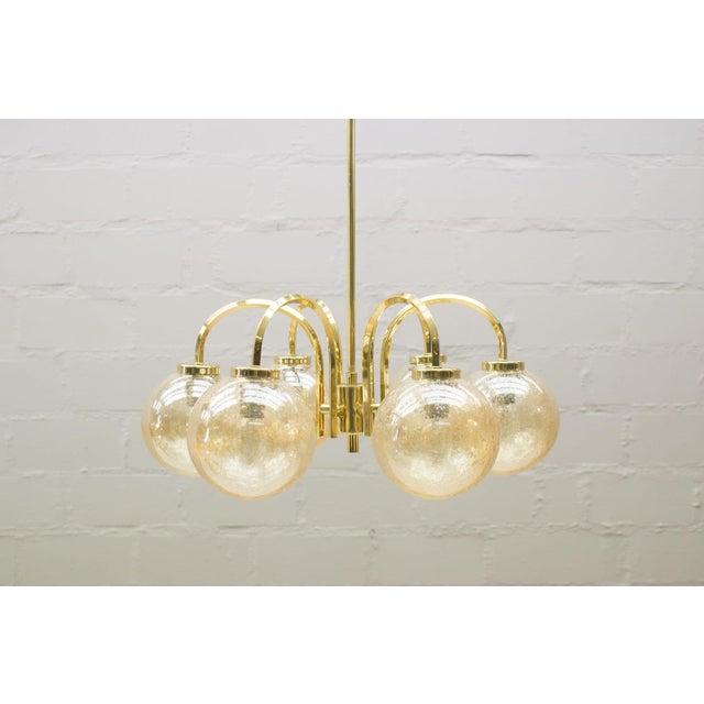 Vintage Golden Ceiling Light with 6 Spheres, 1960s For Sale - Image 10 of 10