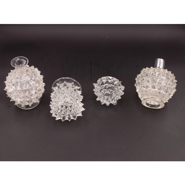 Italian Set of 4 Vintage Ercole Barovier Rostrato Murano Italian Glass Vase for Barovier & Toso For Sale - Image 3 of 10