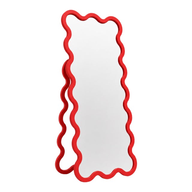 Red Hvyli 16 Free Standing Full-Length Dressing Mirror by Oitoproducts For Sale