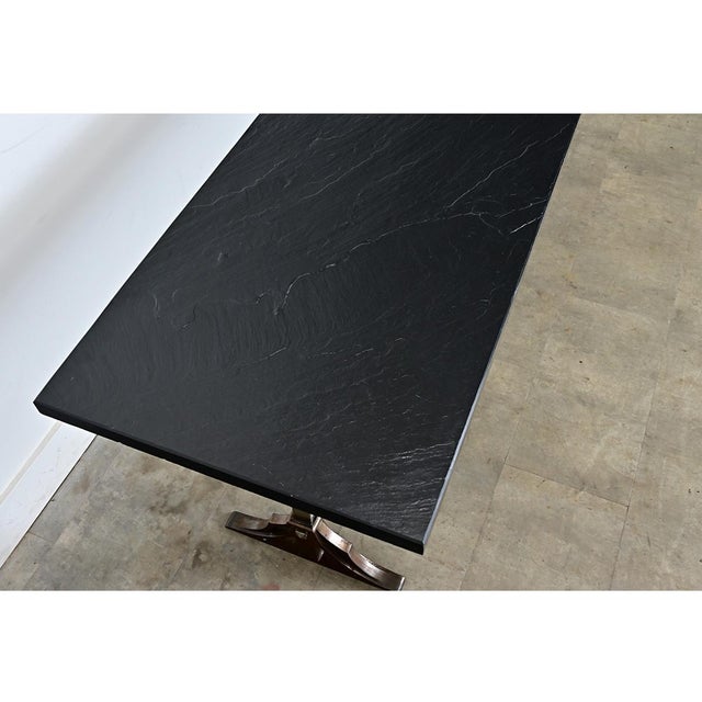 French Circa 1920 Slate and Iron Console Table For Sale - Image 10 of 16