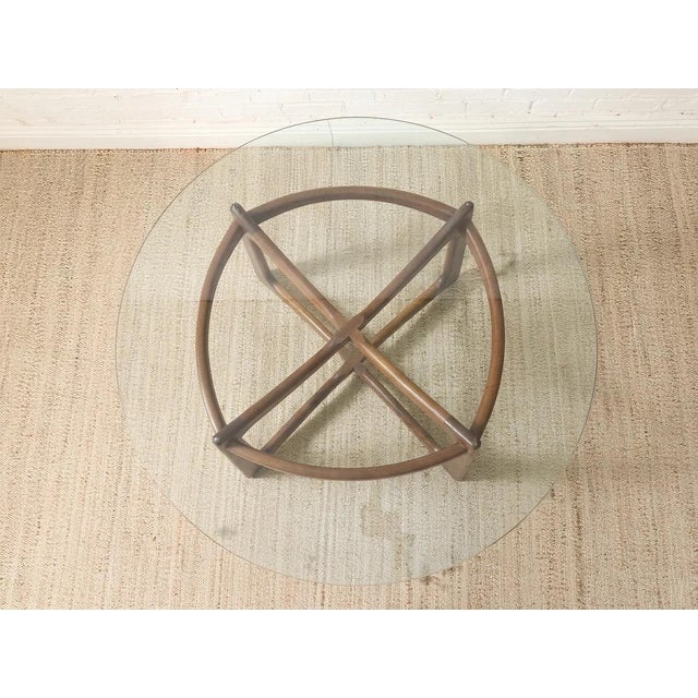 Mid-Century Modern Styled After 1960s Adrian Pearsall Rare Sculptural Walnut & Glass Dining Table For Sale - Image 3 of 12