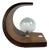 Orb Table Lamp in Curved Wood by Ignoto for Artigianato Italiano, 1960s For Sale
