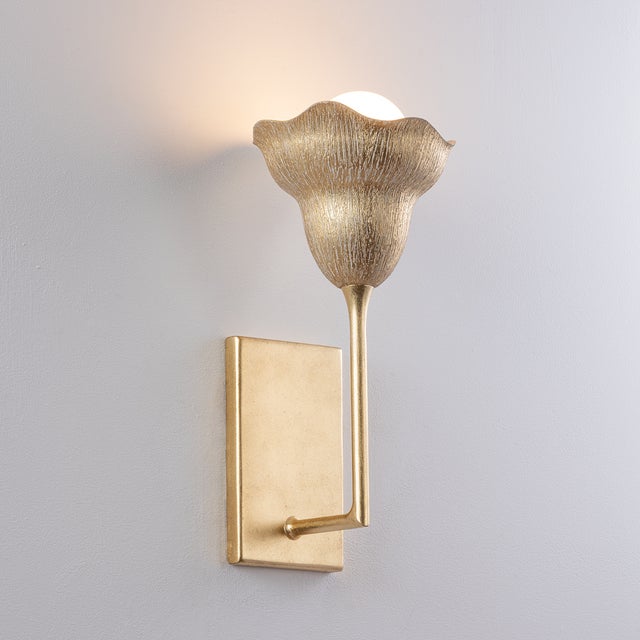 2020s Hudson Valley Lighting Alora 6.5 in. 1 Light Wall Sconce in Vintage Gold Leaf and Gilded Ivory Finish For Sale - Image 5 of 9