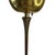 **Description:** Authentic vintage 1950s torchiere floor lamp featuring a gracefully flared brass tulip shade, turned wood...