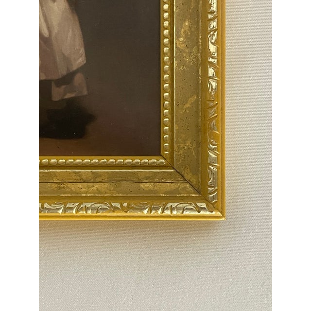 Charcoal Miniature Léon Bonnat “Roman Girl at a Fountain” Portrait Print in Gilt Frame For Sale - Image 8 of 10