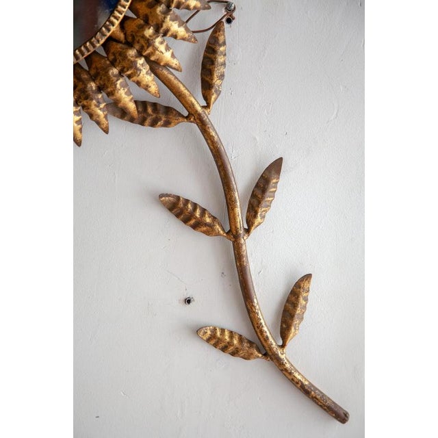 Mid-Century Modern Hand-Crafted Copper and Wood Sunburst Mirror, 1950s For Sale - Image 6 of 10