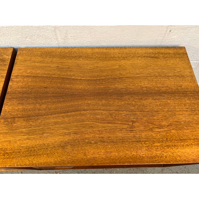 Unique Mid-Century Walnut & Burl Diamond Front Night Stands For Sale - Image 10 of 15