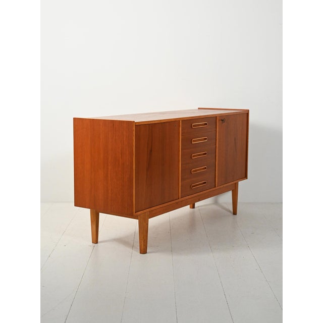Scandinavian Sideboard with Inlaid Handles, 1950s For Sale - Image 3 of 9
