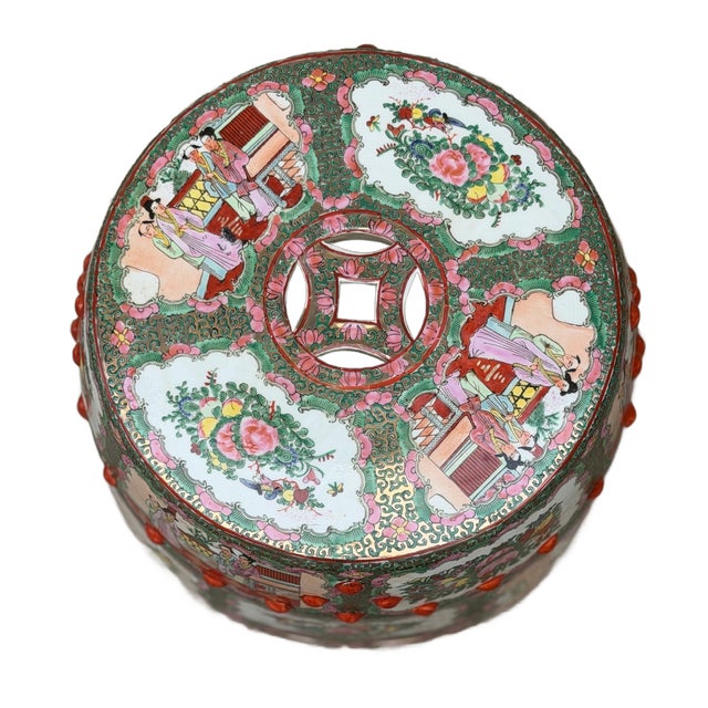 Mid 20th Century Famille Rose / Rose Medallion Porcelain Garden Stool For Sale - Image 10 of 10
