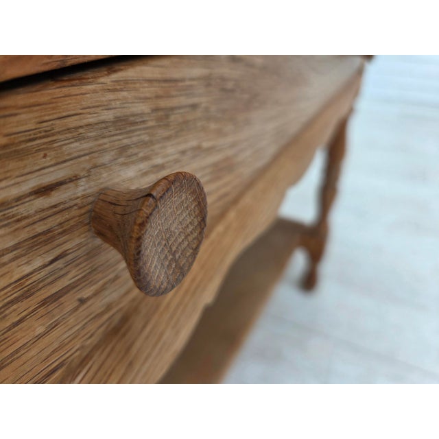 Scandinavian Side Table with Drawers in Oak Wood and Rattan, 1970s For Sale - Image 15 of 18