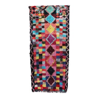 Colorful Moroccan Vintage Rug 4x9 Ft For Sale