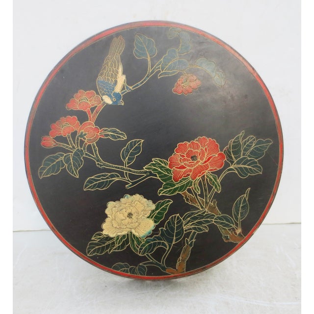 Chinese Enameled Wooden Vase Stand Circa 50s For Sale - Image 11 of 15