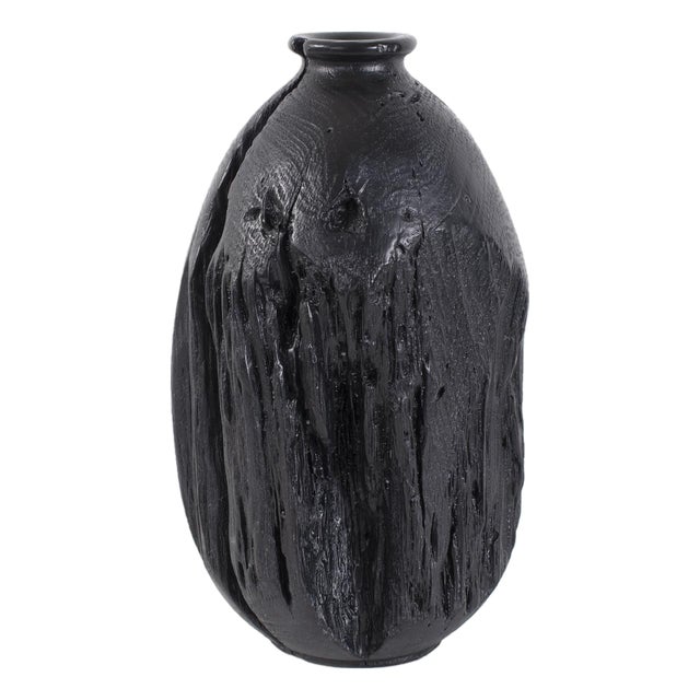 Haru Short Vase in Black For Sale