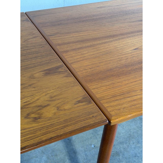 Vintage Rectangular Extendable Teak Dining Table Mid-Century Modern 1960s For Sale - Image 12 of 13