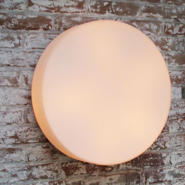 White Opaline Glass Wall Round Flush Mount from Bega Limburg For Sale - Image 12 of 17