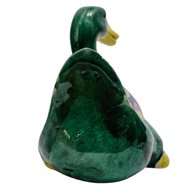 Mid 20th Century Chinese Emerald Green Glazed Ceramic Duck Figurines For Sale - Image 11 of 15