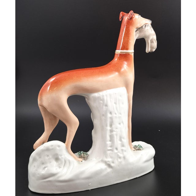 Victorian Porcelain Staffordshire Greyhounds with Hares, England, 1850, Set of 2 For Sale - Image 4 of 16