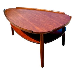 Vintage MCM Swedish Yngve Ekstrom Teak Surfboard Coffee Table For Sale