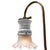 Sconce wall lamp / rewired gas lamp. Ca 1900 White enamel top with mat reeded glass shade Brass arm E27 / E26 Up to 250V...